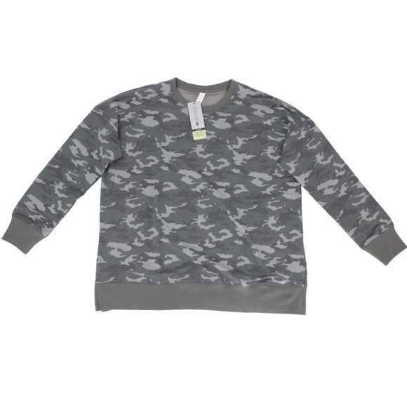 Ideology Women's Gray Camo Pullover Sweatshirt Athleic Fitness Sweater Size M - Picture 1 of 11